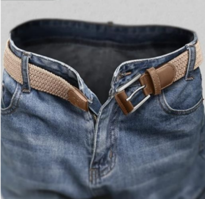 图片 A BULLIANT Belt for Men 2Pack,Mens Gift Stretch Braided Web Belt Elastic for Casual Golf Jeans,1 3/8"