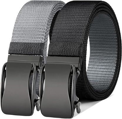 图片 A BULLIANT Mens Ratchet Belt Reversible,Web Nylon Casual Belt for Gift Men Golf Hiking Pants Jeans 2 In 1